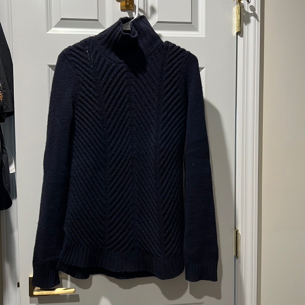Vince Cable-knit turtleneck, Navy blue, M